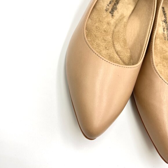 Walking Cradles Size 8.5 Nude Tan Beige Leather Comfort Ballet Flats Shoes - Picture 4 of 14